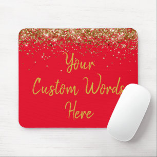 Personalised Red & Gold New Coworker Birthday Gift Mouse Mat