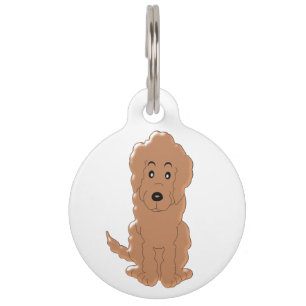 Personalised Red Goldendoodle Dog Design Pet Tag