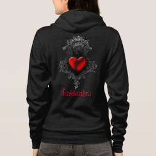 Personalised Red Goth Heart  Hoodie