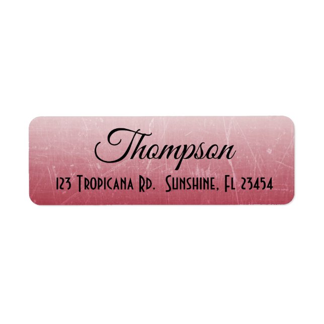 Personalised Red Gradient  Return Address Labels (Front)