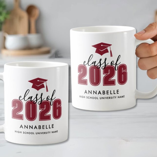 Personalised Red Graduation Coffee Mug (Personalized Red Graduation Coffee Mug)