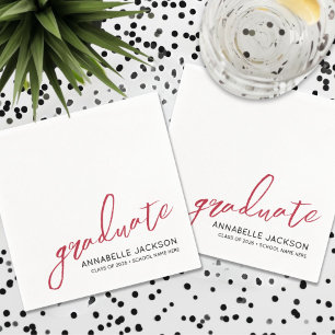 Personalised Red Graduation Napkins