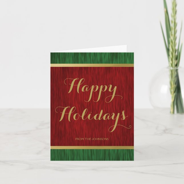 Personalised Red Green Gold Elegant Holiday (Front)