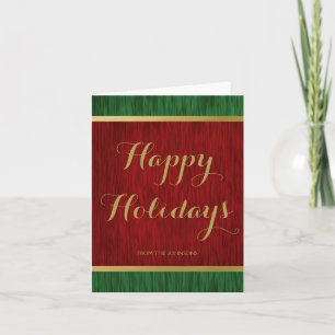 Personalised Red Green Gold Elegant Holiday