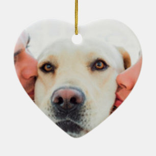 Personalised red heart couple photo Name Wedding  Ceramic Tree Decoration