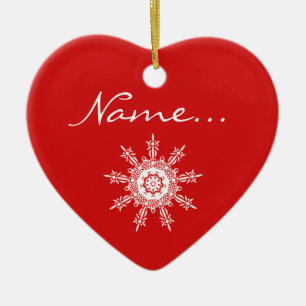 Personalised Red Heart Shaped Christmas Ornament