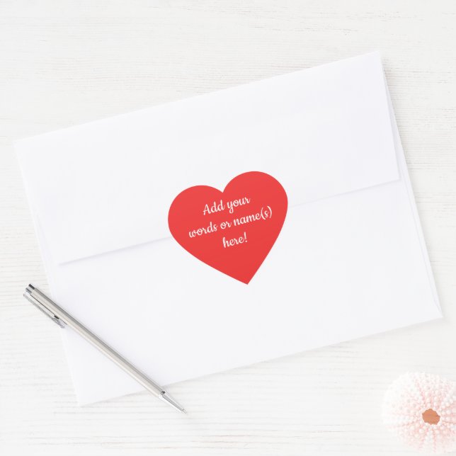 Personalised Red Heart Stickers (Envelope)