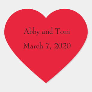 Personalised Red Heart Stickers