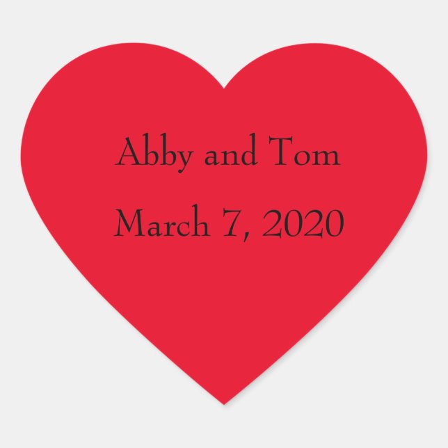 Personalised Red Heart Stickers (Front)