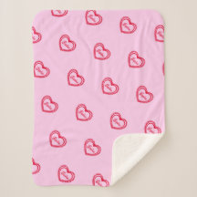 Personalised Red Hearts Over Pretty Pink