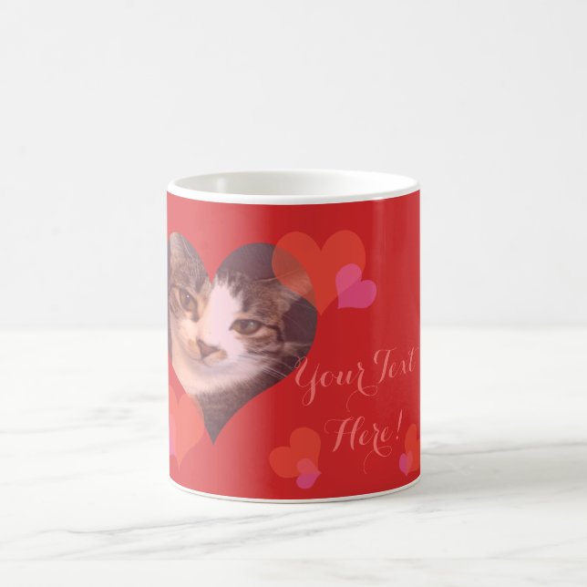 Personalised Red Hearts Valentine Coffee Mug (Center)