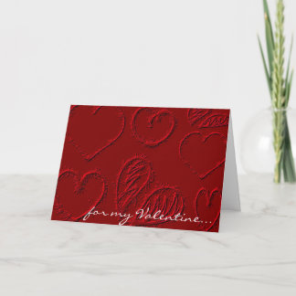 Personalised Red Hearts Valentine's Day Holiday Card