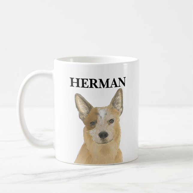 Personalised Red Heeler Australian Cattledog Coffee Mug (Left)