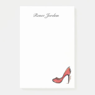 Personalised Red High Heel Pump Stiletto Post-it Notes