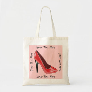 Personalised Red High Heel Shoe Tote Bag