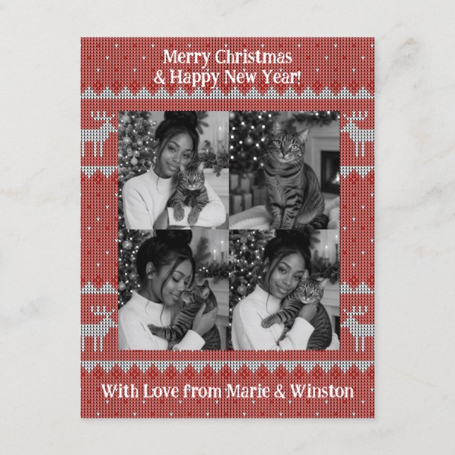 Personalised Red Holiday Card (Front)