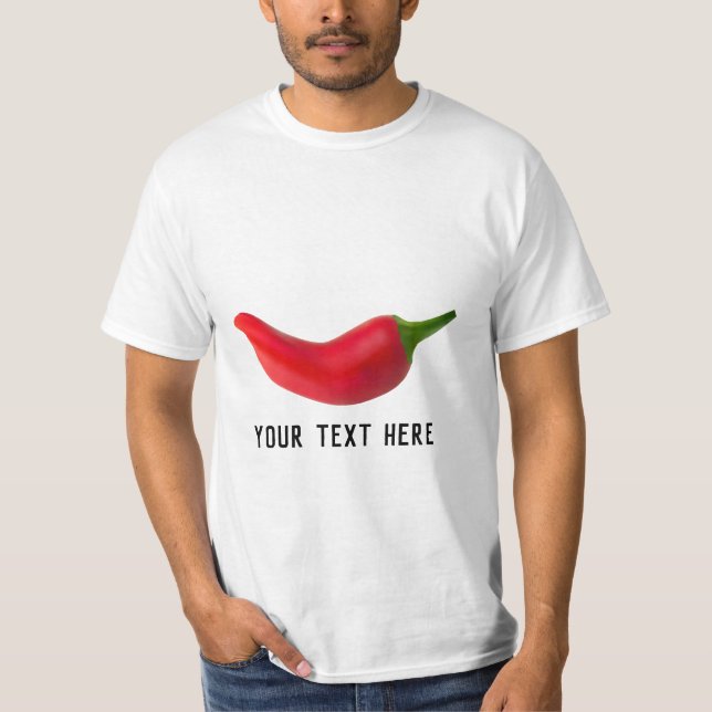 Personalised red hot chilli pepper t shirt (Front)
