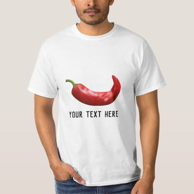 Personalised red hot chilli pepper t shirt (Front)