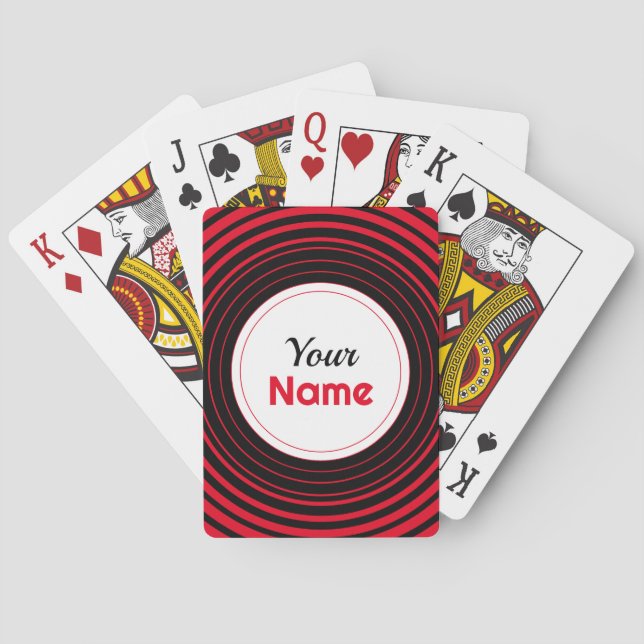 Personalised Red Hypnosis Playing Cards (Back)