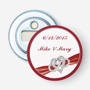 Personalised Red Infinity Heart Bottle Opener