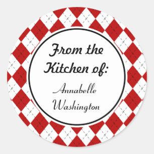 Personalised Red Kitchen Baking Stickers