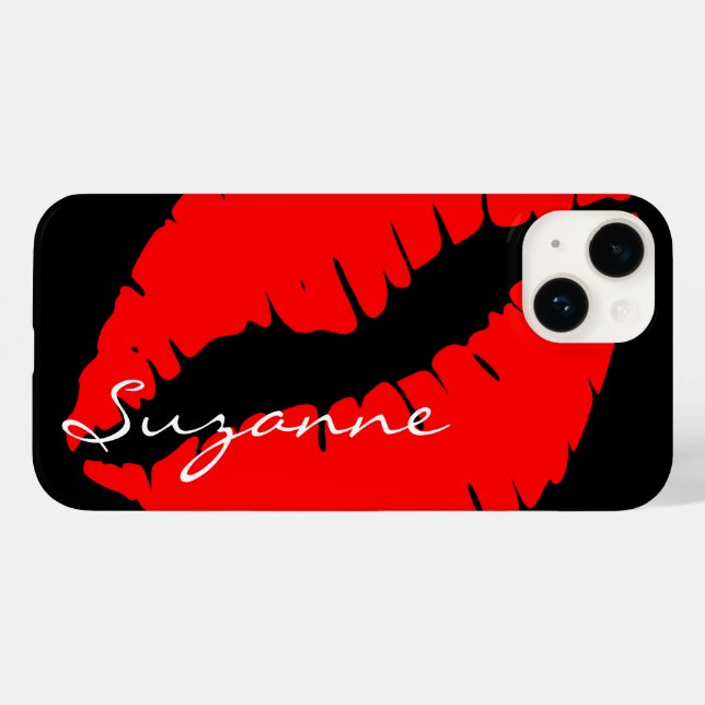 Personalised Red Lips Case-Mate iPhone Case (Back (Horizontal))