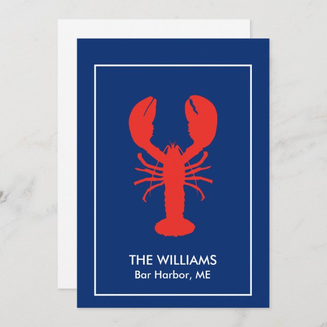 Personalised Red Lobster Blank Thank You Card (Front/Back)