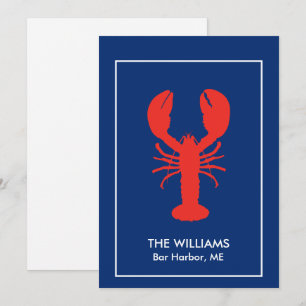 Personalised Red Lobster Blank Thank You Card