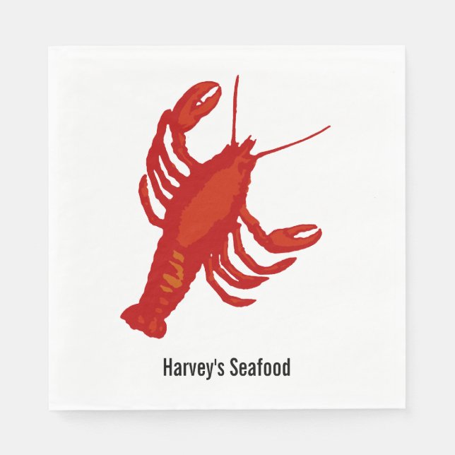 Personalised Red Lobster Napkins (Front)