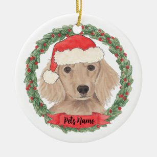 long haired dachshund christmas ornaments