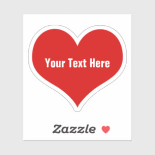 Personalised Red Love Heart Vinyl Sticker