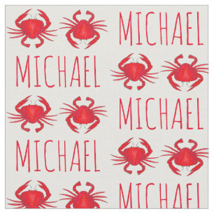 Personalised Red Maryland Crab Crabs Beach Fabric
