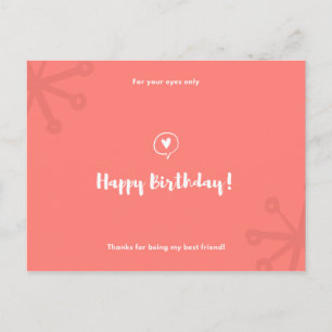 Personalised - Red Minimal Icons Birthday Postcard