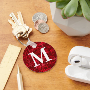 Personalised Red Monogram Keychain