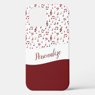 Personalised Red music theme iPhone 12 Case