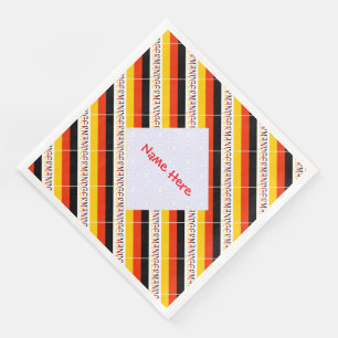 Personalised Red Name Germany Flag Tiled Napkin