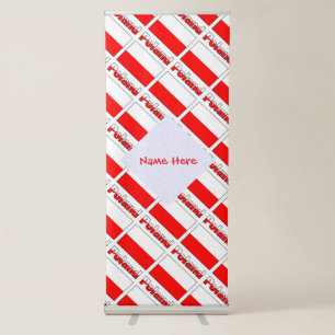 Personalised Red Name Poland Flag Tiled Retractable Banner