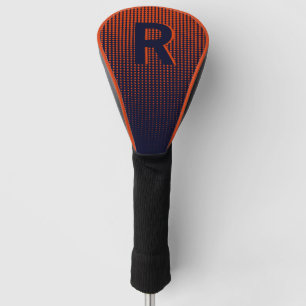 Personalised Red Navy Halftone Monogram Initial Golf Head Cover