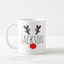 Personalised Red-Nosed Reindeer Mug