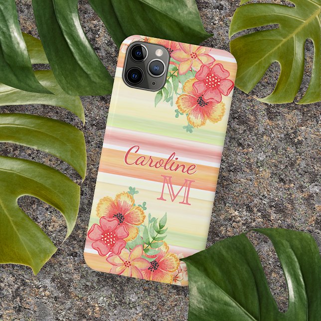 Personalised Red Orange Lime Green Stripes Pattern Case-Mate iPhone Case (Creator Uploaded)