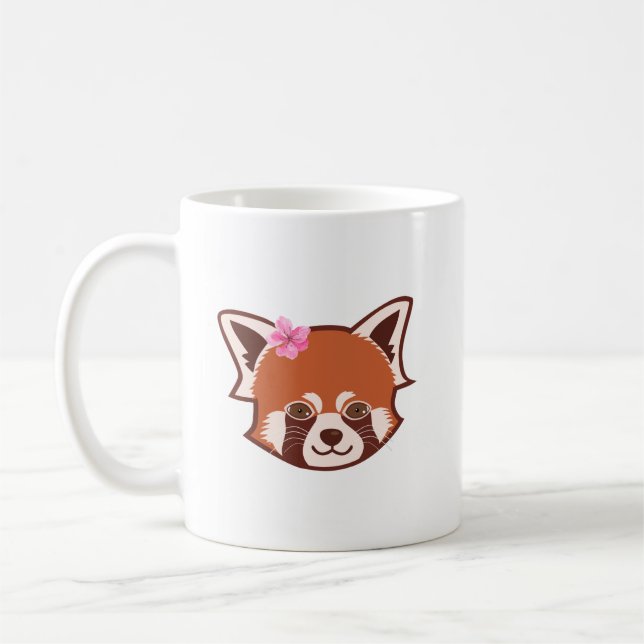 Personalised Red Panda Monogram Mug (Left)