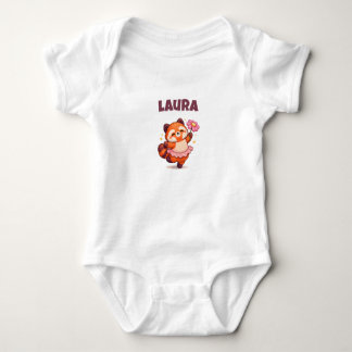 Personalised Red Panda with Name Baby Bodysuit