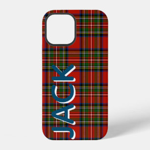 Personalised Red Plaid iPhone 12 Case