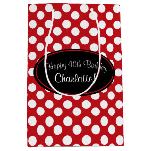 Personalised Red Polka Dot Gift Bag