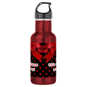 Personalised Red Polka Dot Motivational 532 Ml Water Bottle