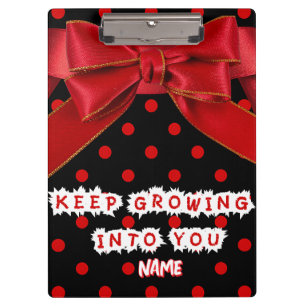 Personalised Red Polka Dot Motivational Clipboard