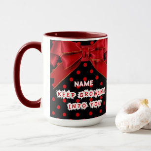 Personalised Red Polka Dot Motivational Mug