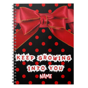 Personalised Red Polka Dot Motivational Notebook