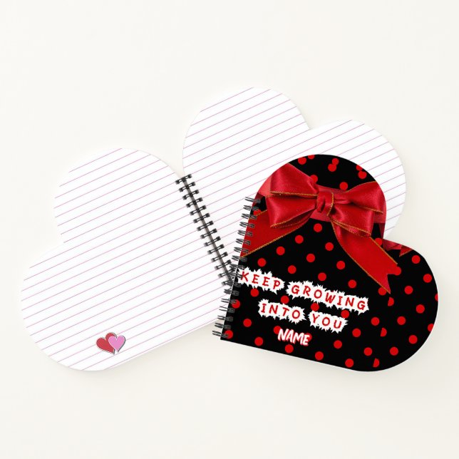 Personalised Red Polka Dot Motivational  Notebook (Inside)