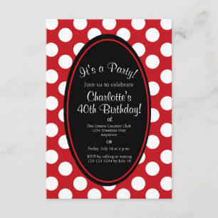 Personalised Red Polka Dot Party Invitation